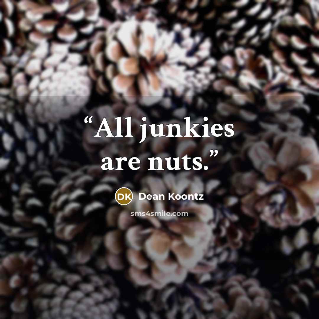“All junkies are nuts.” quote by Dean Koontz