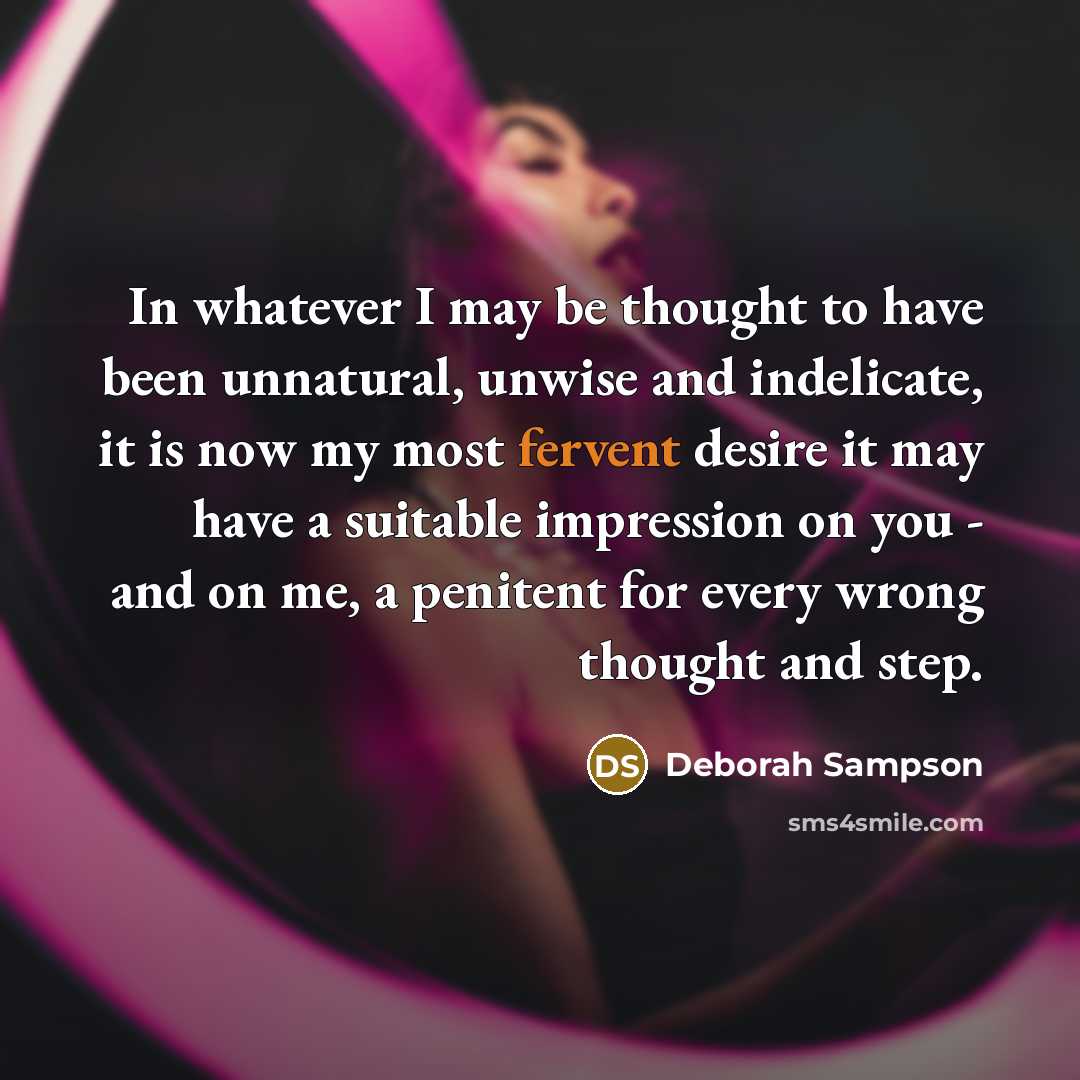 “In whatever I may be thought to have been unnatural,…” quote by Deborah Sampson