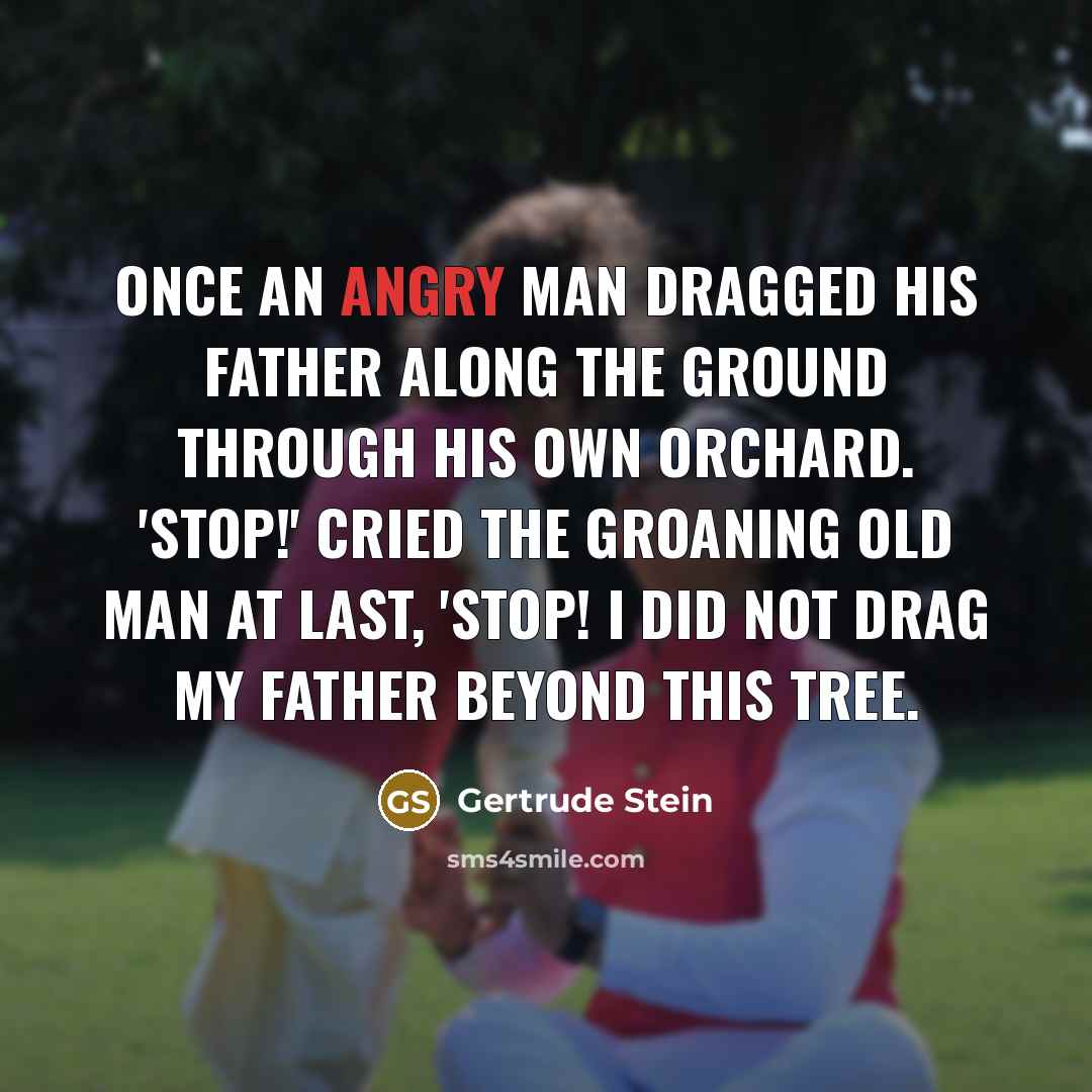 “Once an angry man dragged his father along the ground…” quote by Gertrude Stein
