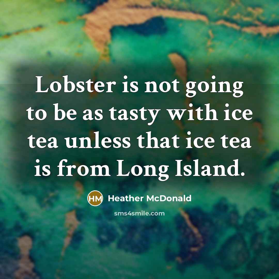 “Lobster is not going to be as tasty with ice…” quote by Heather McDonald