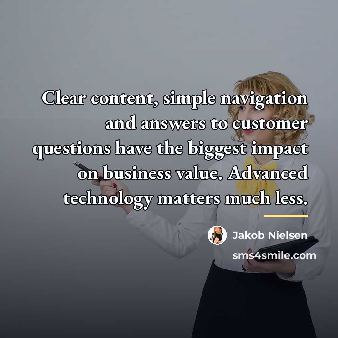 “Clear content, simple navigation and answers to customer questions have…” quote by Jakob Nielsen
