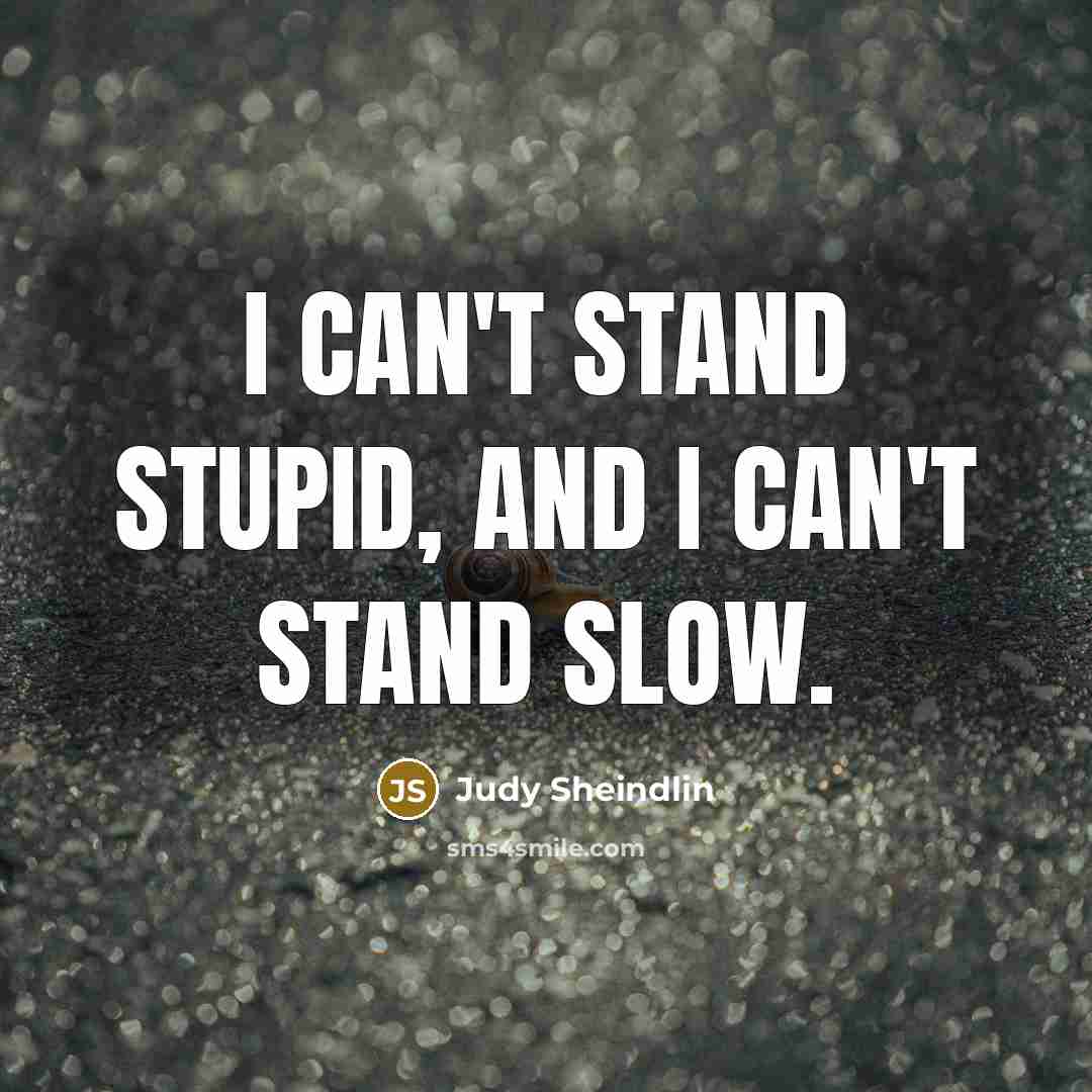 “I can't stand stupid, and I can't stand slow.…” quote by Judy Sheindlin