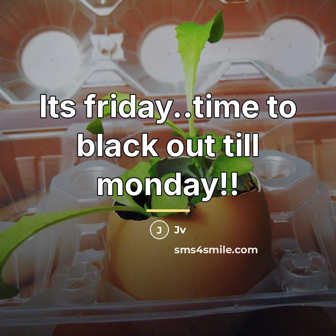 “Its friday..time to black out till monday!!…” quote by Jv