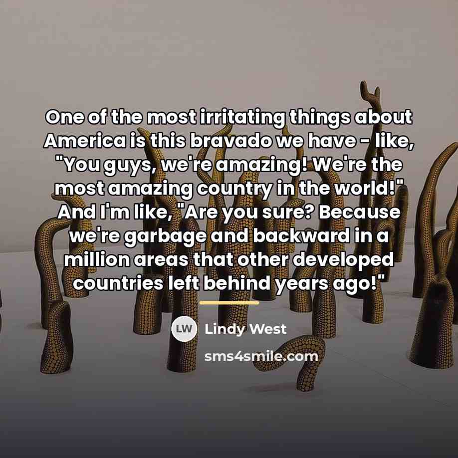 “One of the most irritating things about America is this…” quote by Lindy West