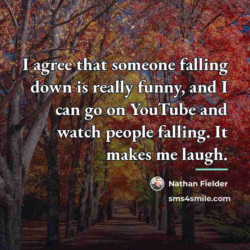 “I agree that someone falling down is really funny, and…” quote by Nathan Fielder