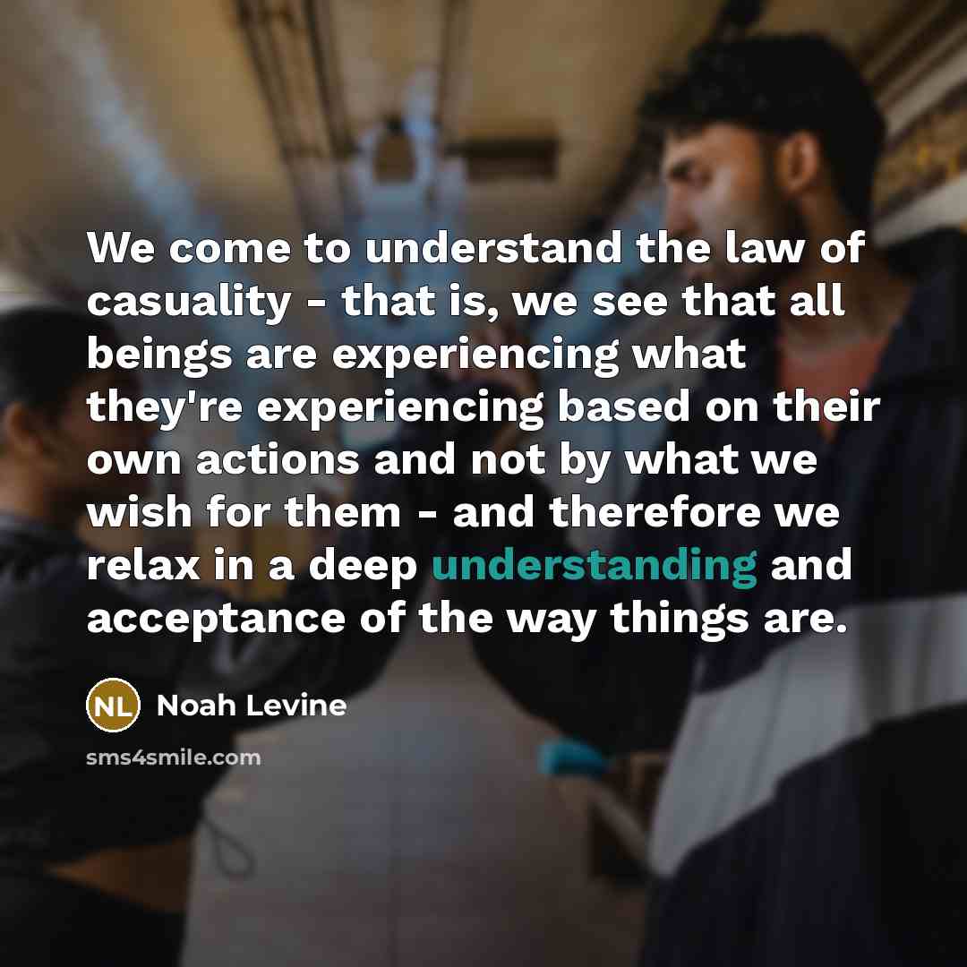 “We come to understand the law of casuality - that…” quote by Noah Levine