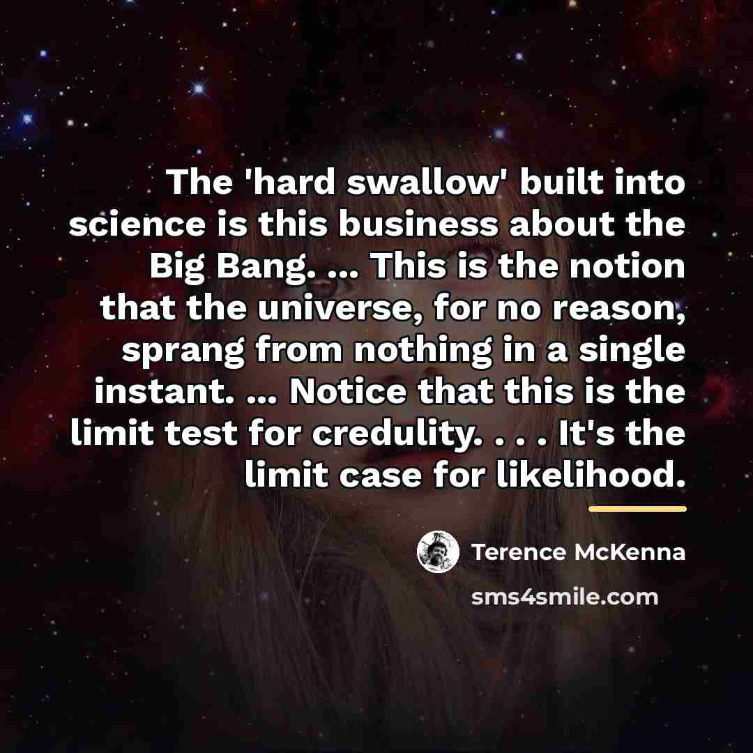 “The 'hard swallow' built into science is this business about…” quote by Terence McKenna