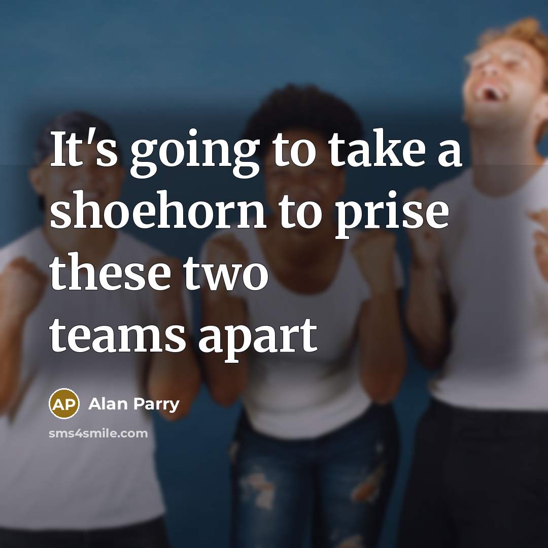 “It's going to take a shoehorn to prise these two…” quote by Alan Parry