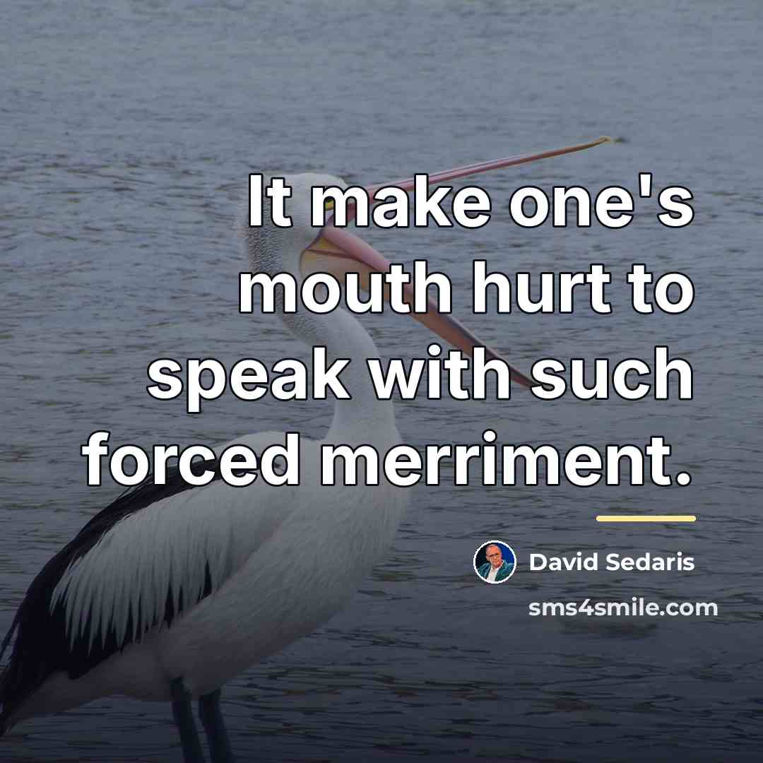 “It make one's mouth hurt to speak with such forced…” quote by David Sedaris