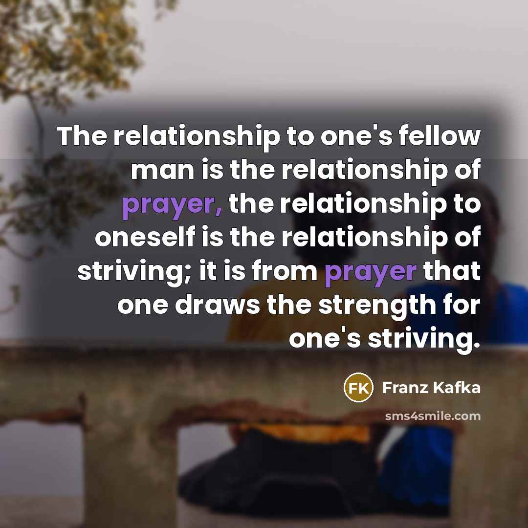 “The relationship to one's fellow man is the relationship of…” quote by Franz Kafka