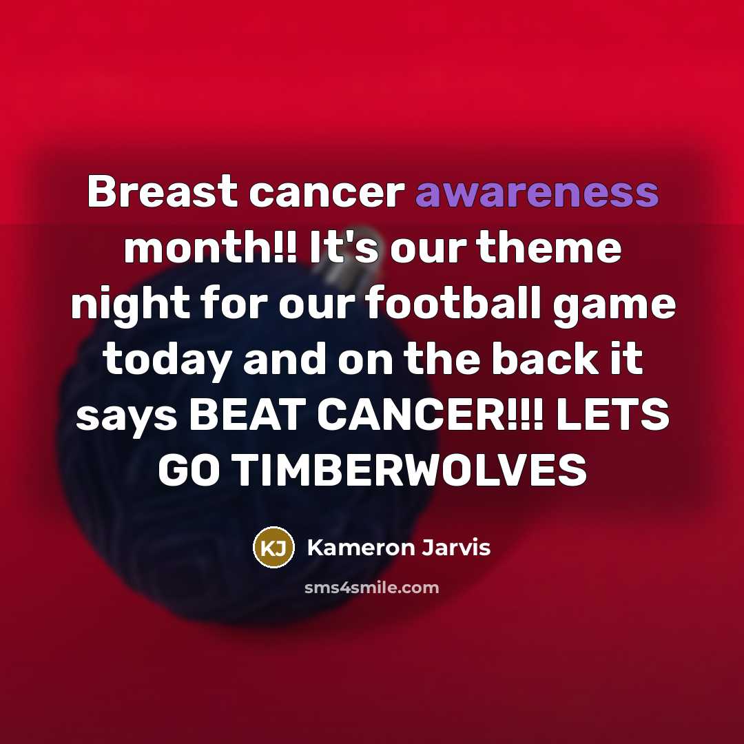 “Breast cancer awareness month!! It's our theme night for our…” quote by Kameron Jarvis
