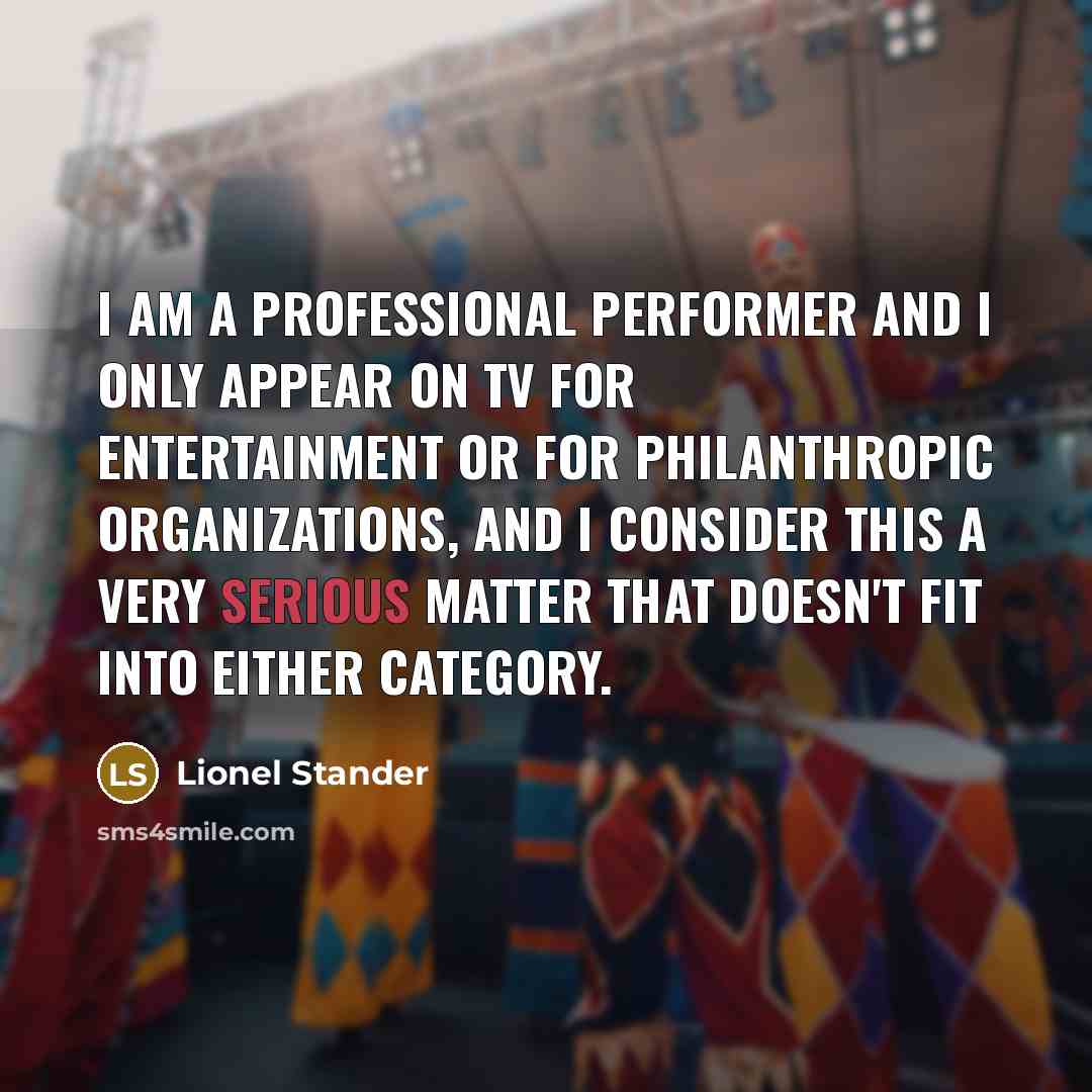 “I am a professional performer and I only appear on…” quote by Lionel Stander