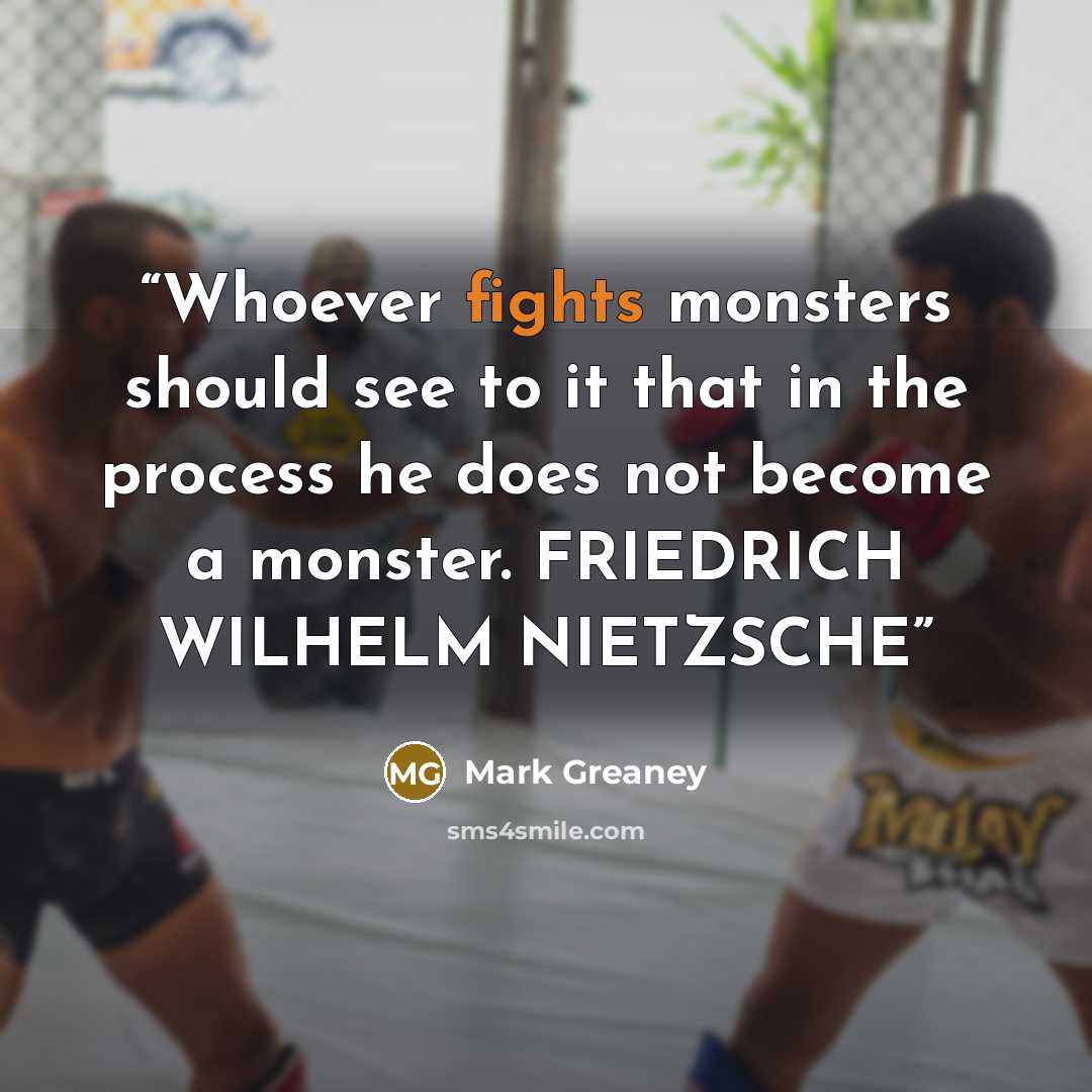 “Whoever fights monsters should see to it that in the process he does not become a monster. FRIEDRICH WILHELM NIETZSCHE” quote by Mark Greaney