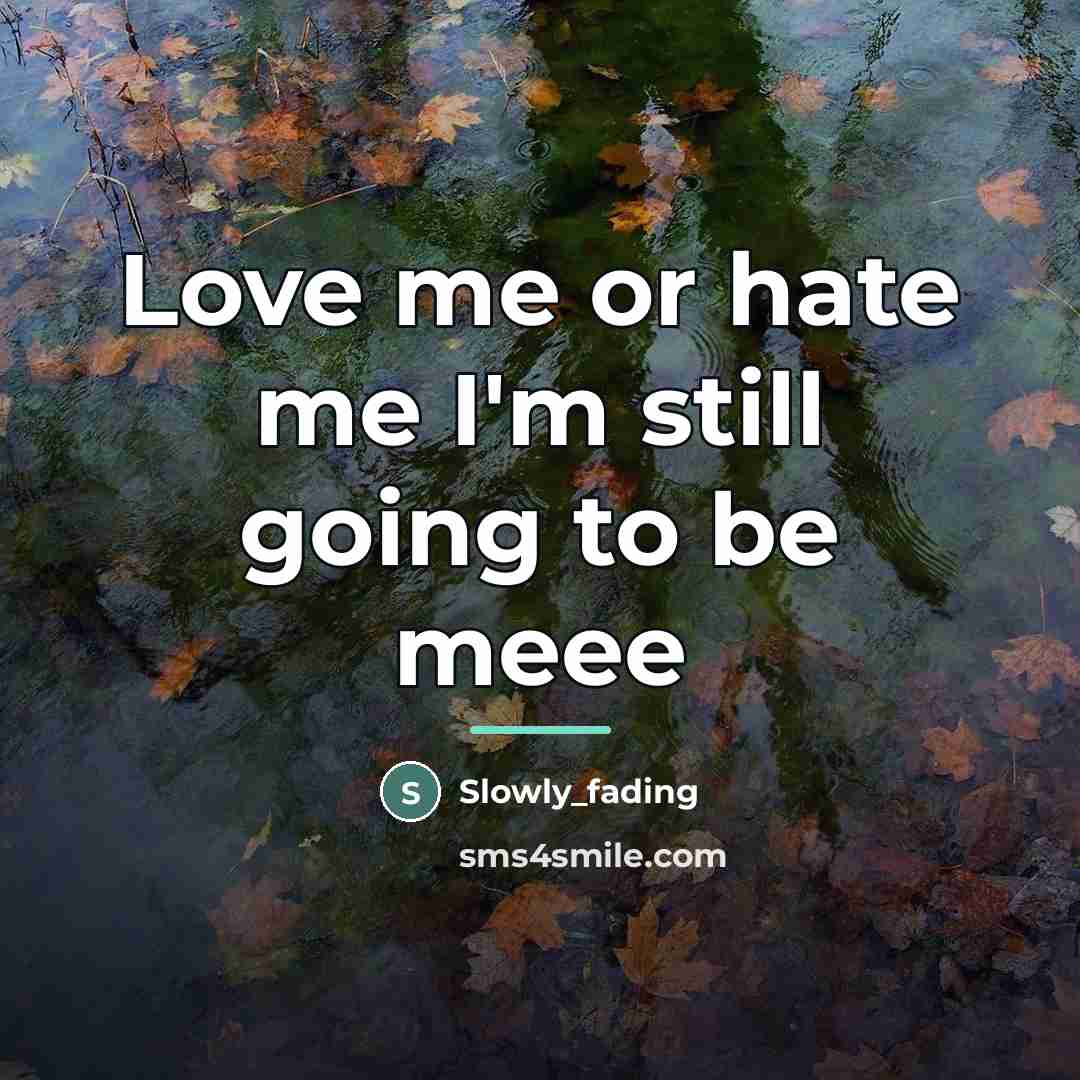 “Love me or hate me I'm still going to be…” quote by Slowly_fading