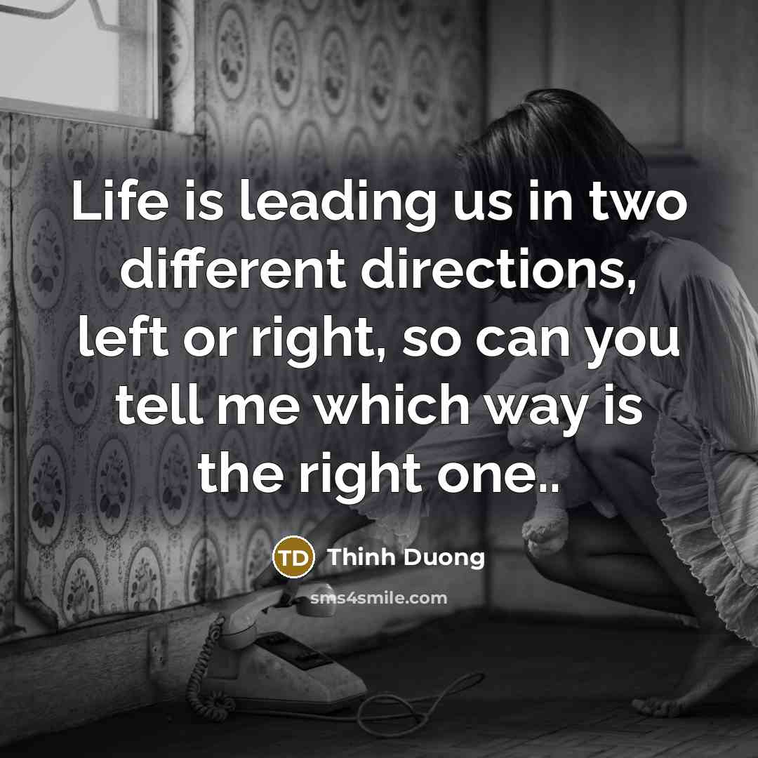 “Life is leading us in two different directions, left or…” quote by Thinh Duong