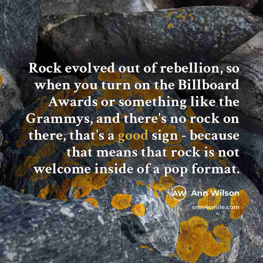 “Rock evolved out of rebellion, so when you turn on…” quote by Ann Wilson