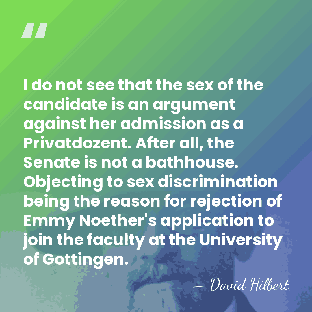 I do not see that the sex of the candidate is an&hellip; - David Hilbert