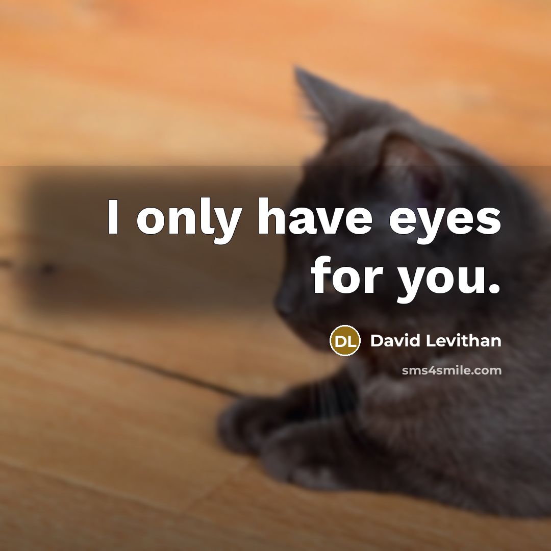 “I only have eyes for you.…” quote by David Levithan