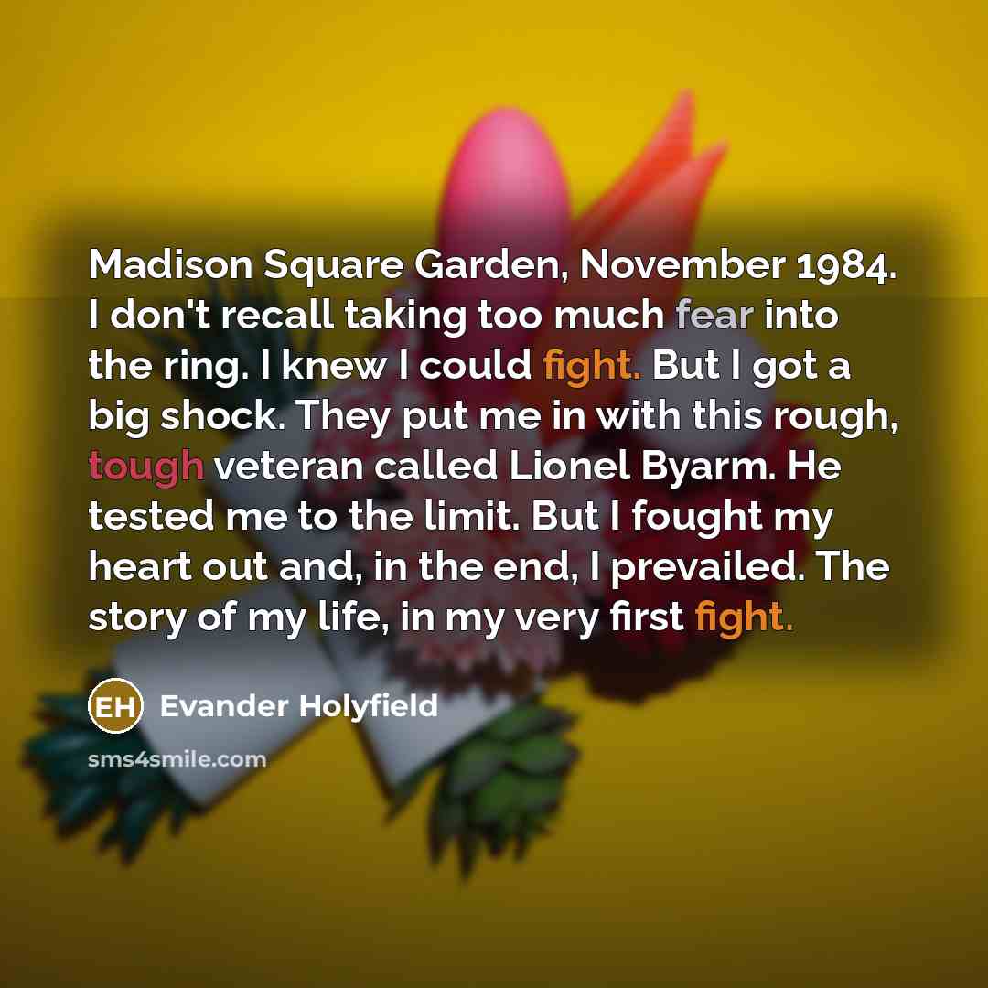 “Madison Square Garden, November 1984. I don't recall taking too…” quote by Evander Holyfield