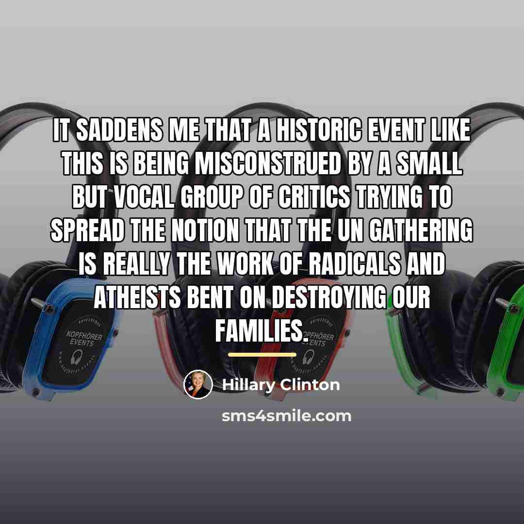 “It saddens me that a historic event like this is…” quote by Hillary Clinton