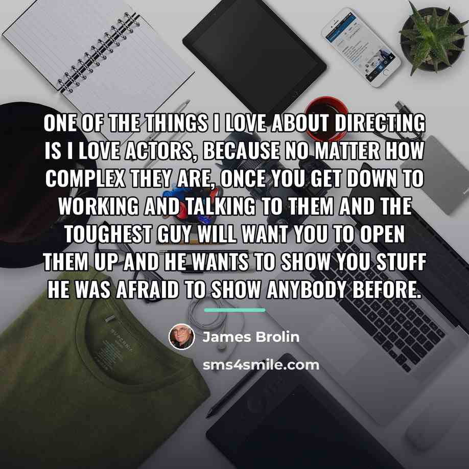 “One of the things I love about directing is I…” quote by James Brolin