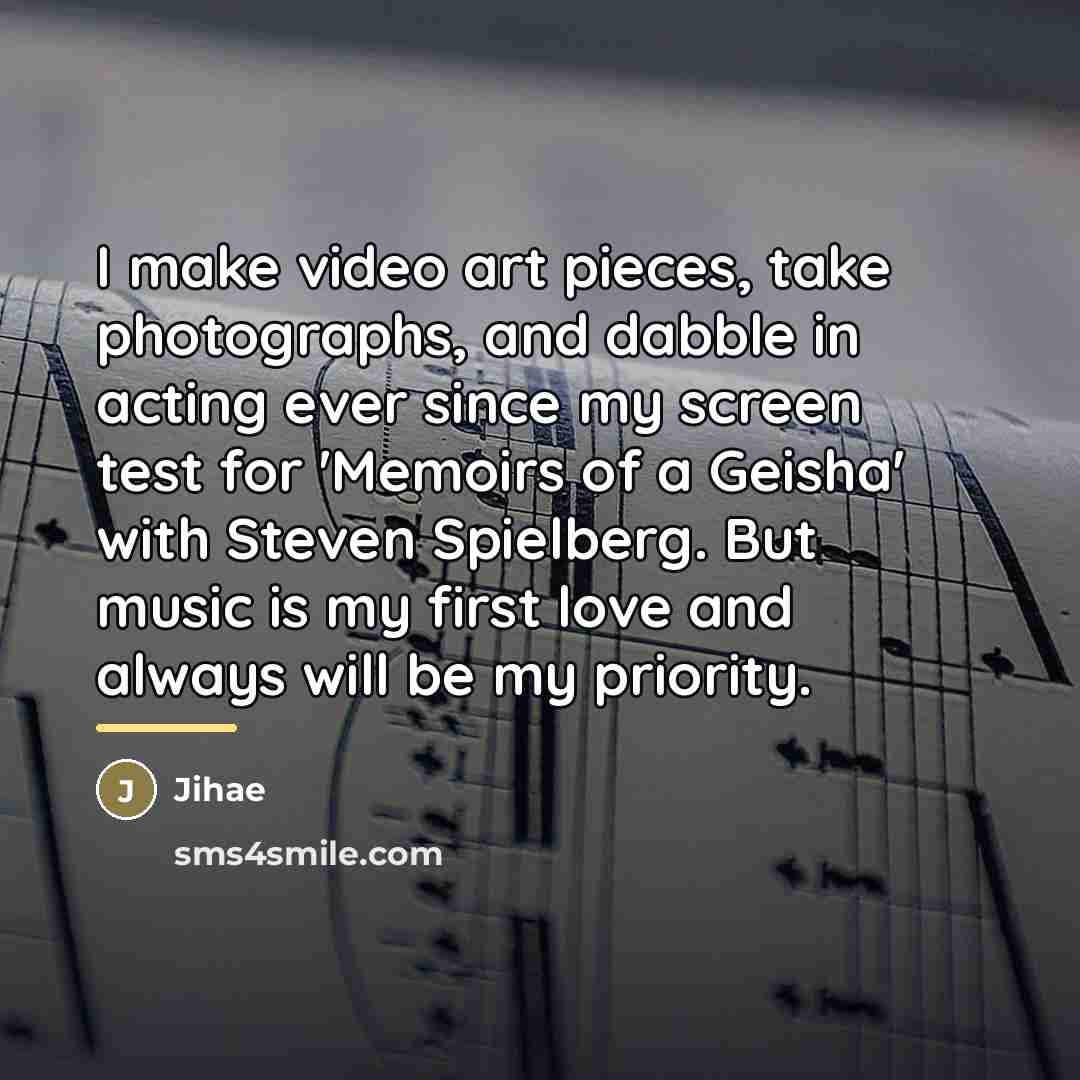 “I make video art pieces, take photographs, and dabble in…” quote by Jihae