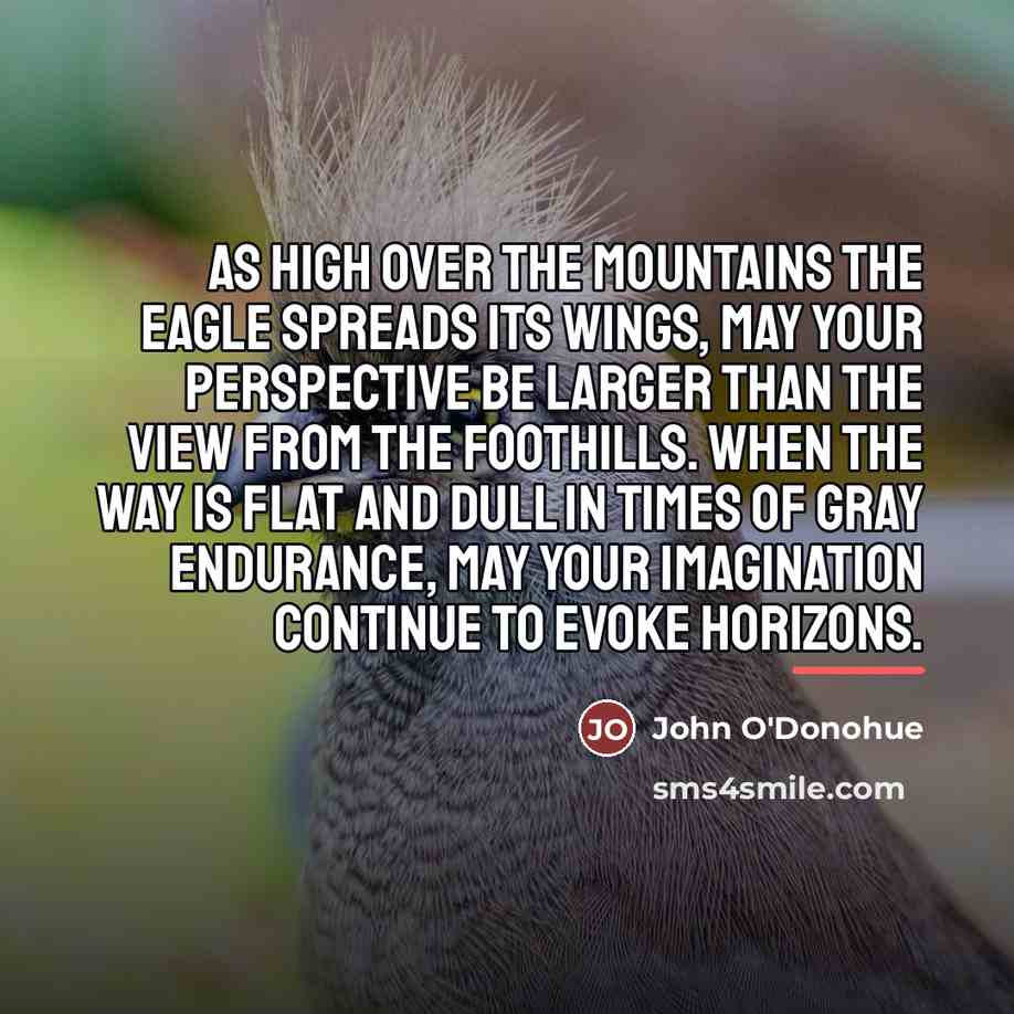 “As high over the mountains the eagle spreads its wings,…” quote by John O'Donohue