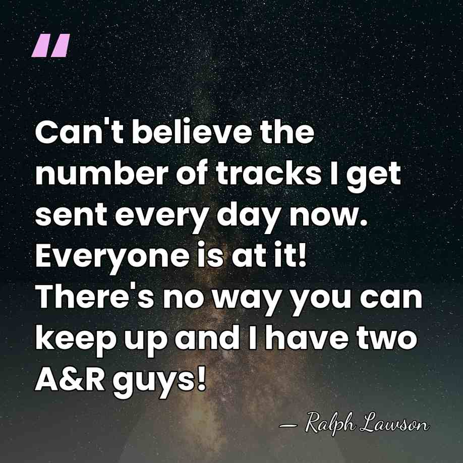 Can't believe the number of tracks I get sent every day now.&hellip; - Ralph Lawson