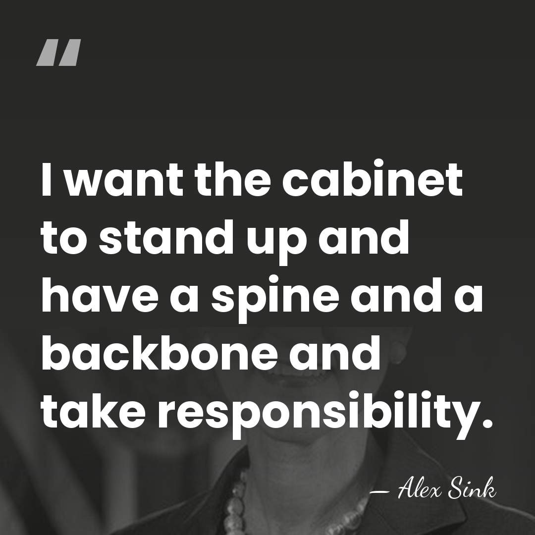 I want the cabinet to stand up and have a spine and&hellip; - Alex Sink