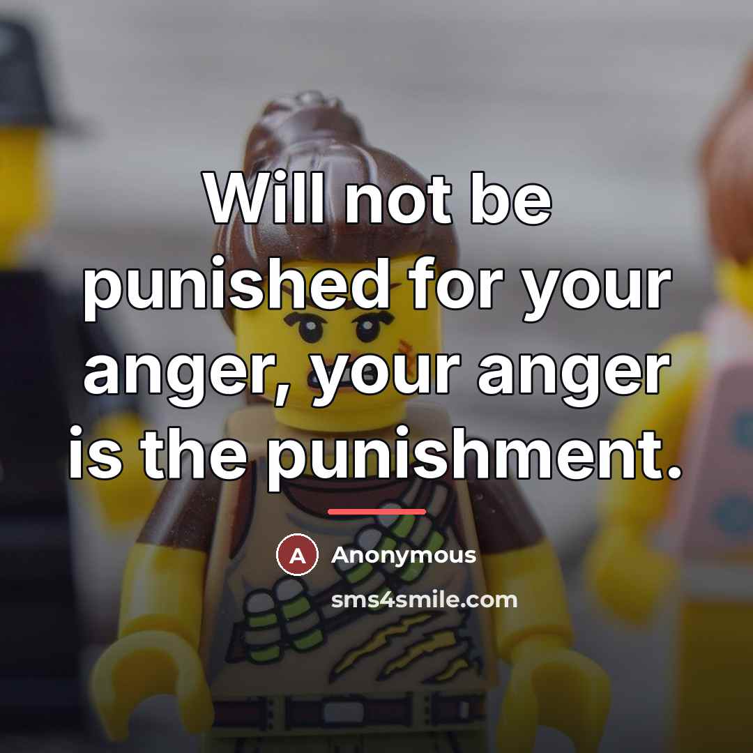 “Will not be punished for your anger, your anger is…” quote by Anonymous
