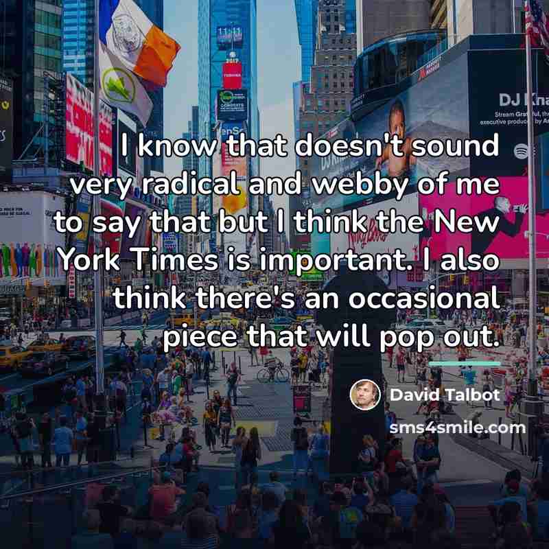“I know that doesn't sound very radical and webby of…” quote by David Talbot