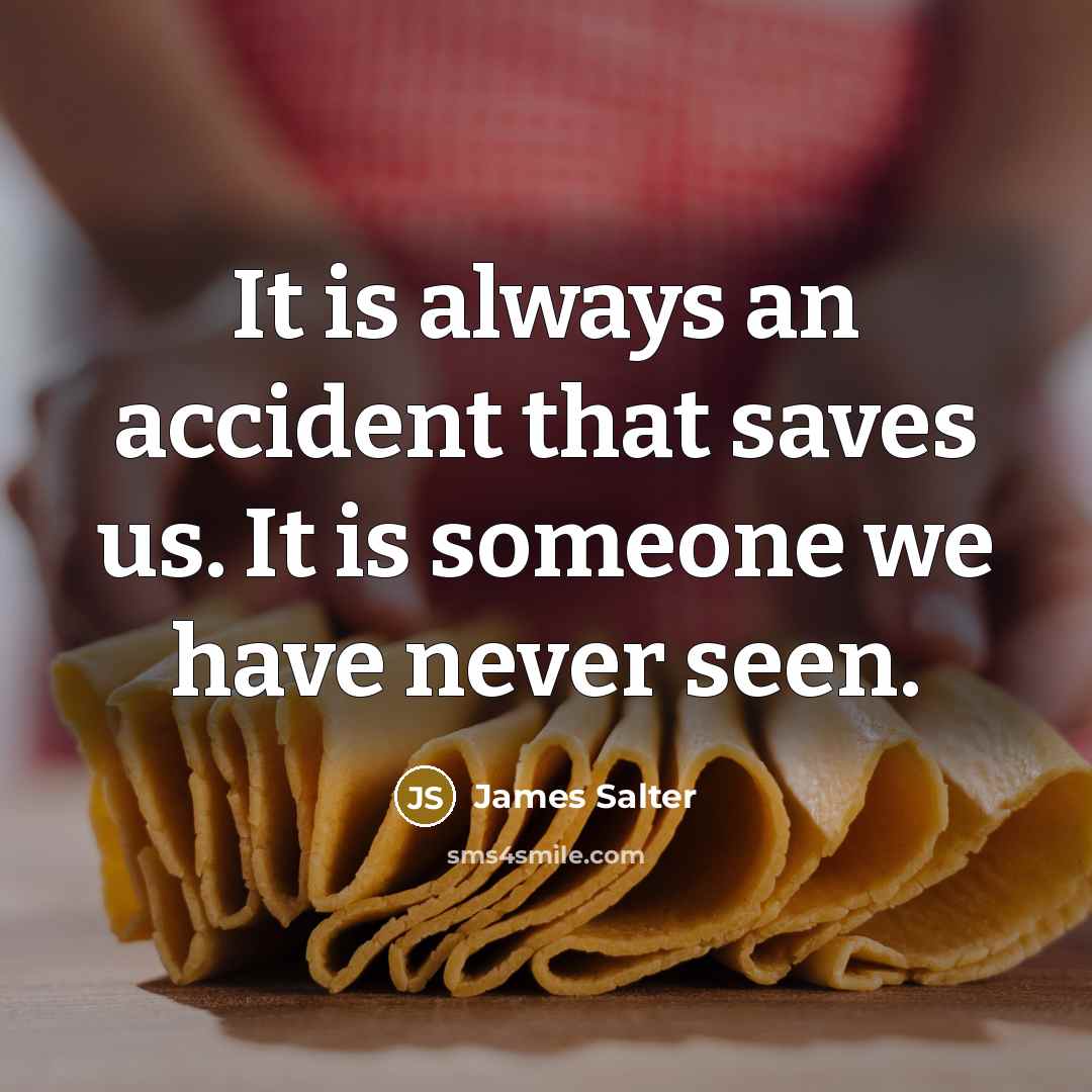 “It is always an accident that saves us. It is…” quote by James Salter