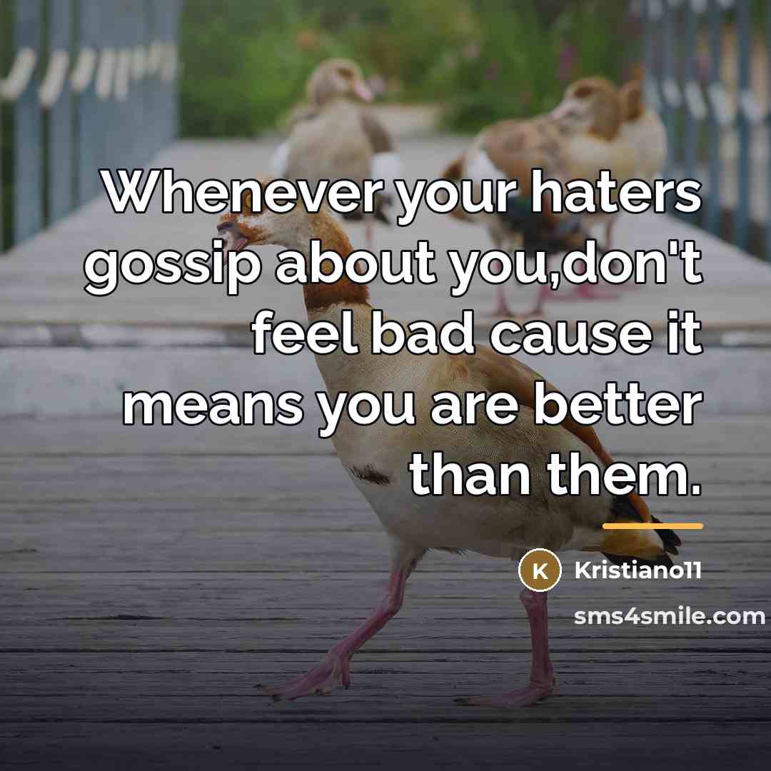 “Whenever your haters gossip about you,don't feel bad cause it…” quote by Kristiano11