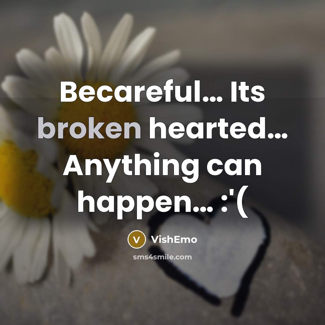 “Becareful.... Its broken hearted.... Anything can happen.... :'(…” quote by VishEmo