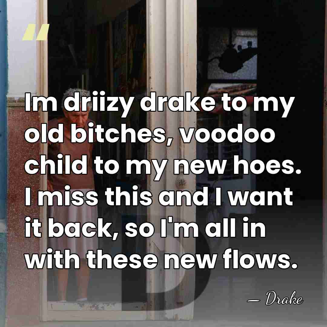 Im driizy drake to my old bitches, voodoo child to my new&hellip; - Drake