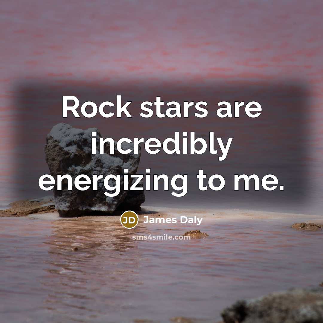 “Rock stars are incredibly energizing to me.…” quote by James Daly
