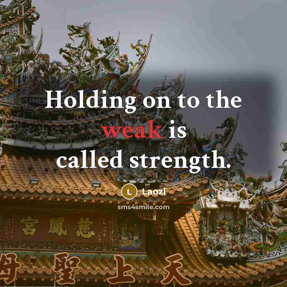 “Holding on to the weak is called strength.…” quote by Laozi