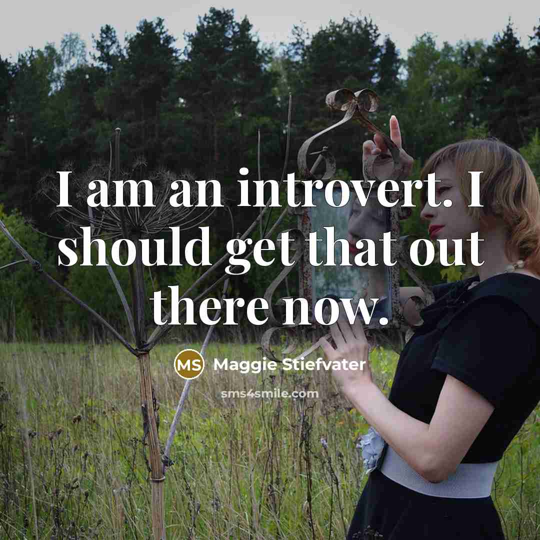 “I am an introvert. I should get that out there…” quote by Maggie Stiefvater