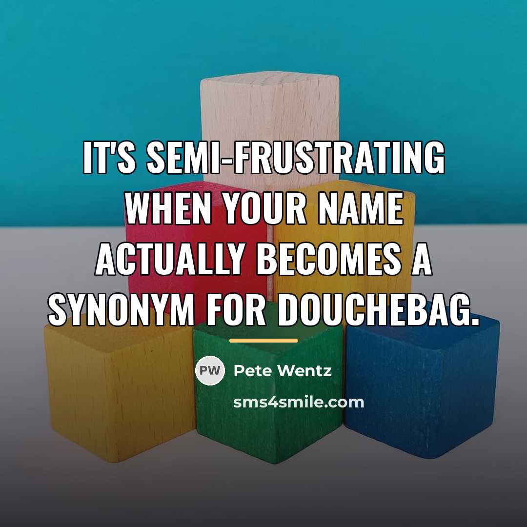“It's semi-frustrating when your name actually becomes a synonym for…” quote by Pete Wentz