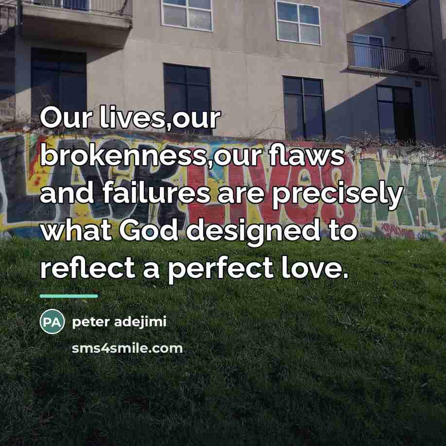 “Our lives,our brokenness,our flaws and failures are precisely what God…” quote by peter adejimi