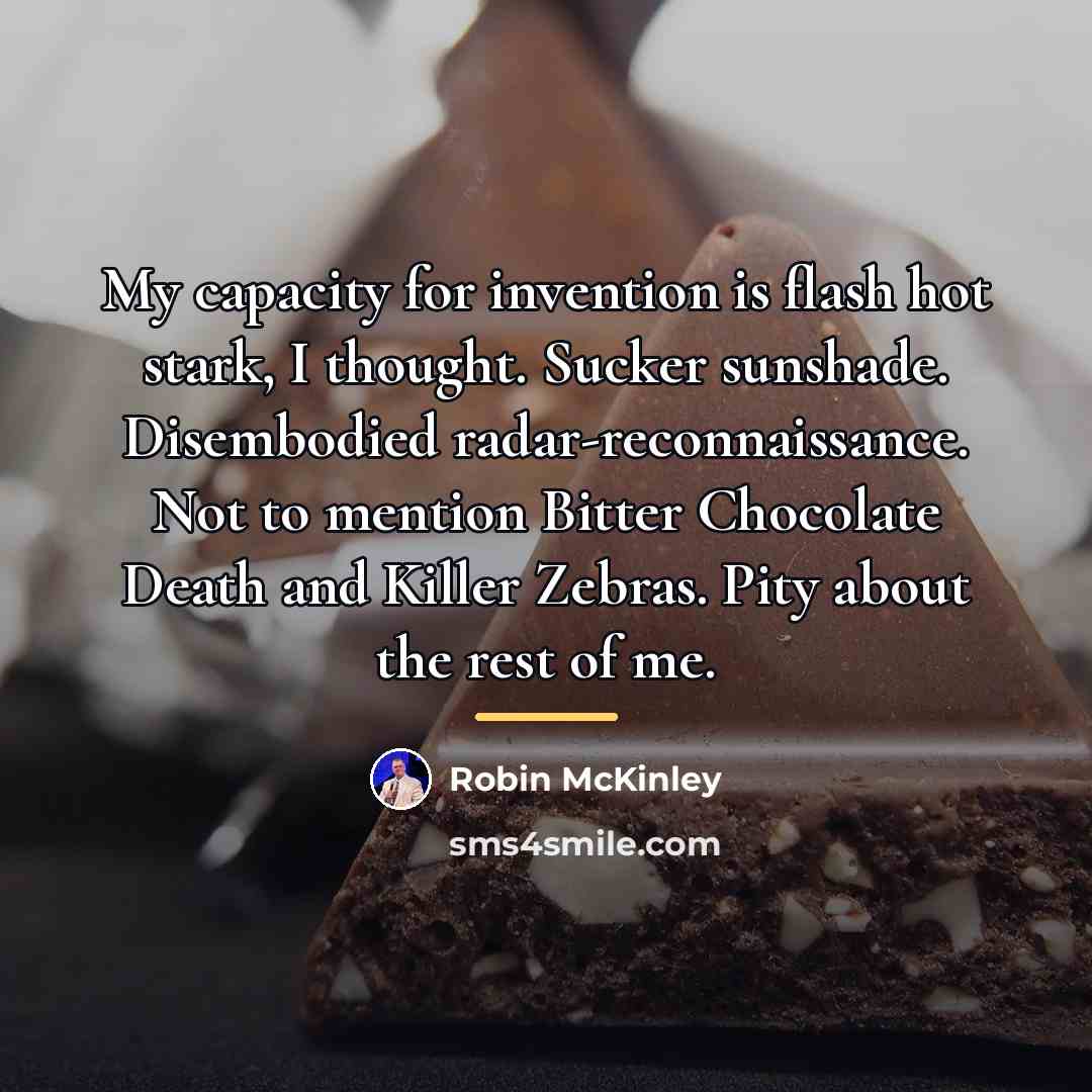 “My capacity for invention is flash hot stark, I thought.…” quote by Robin McKinley