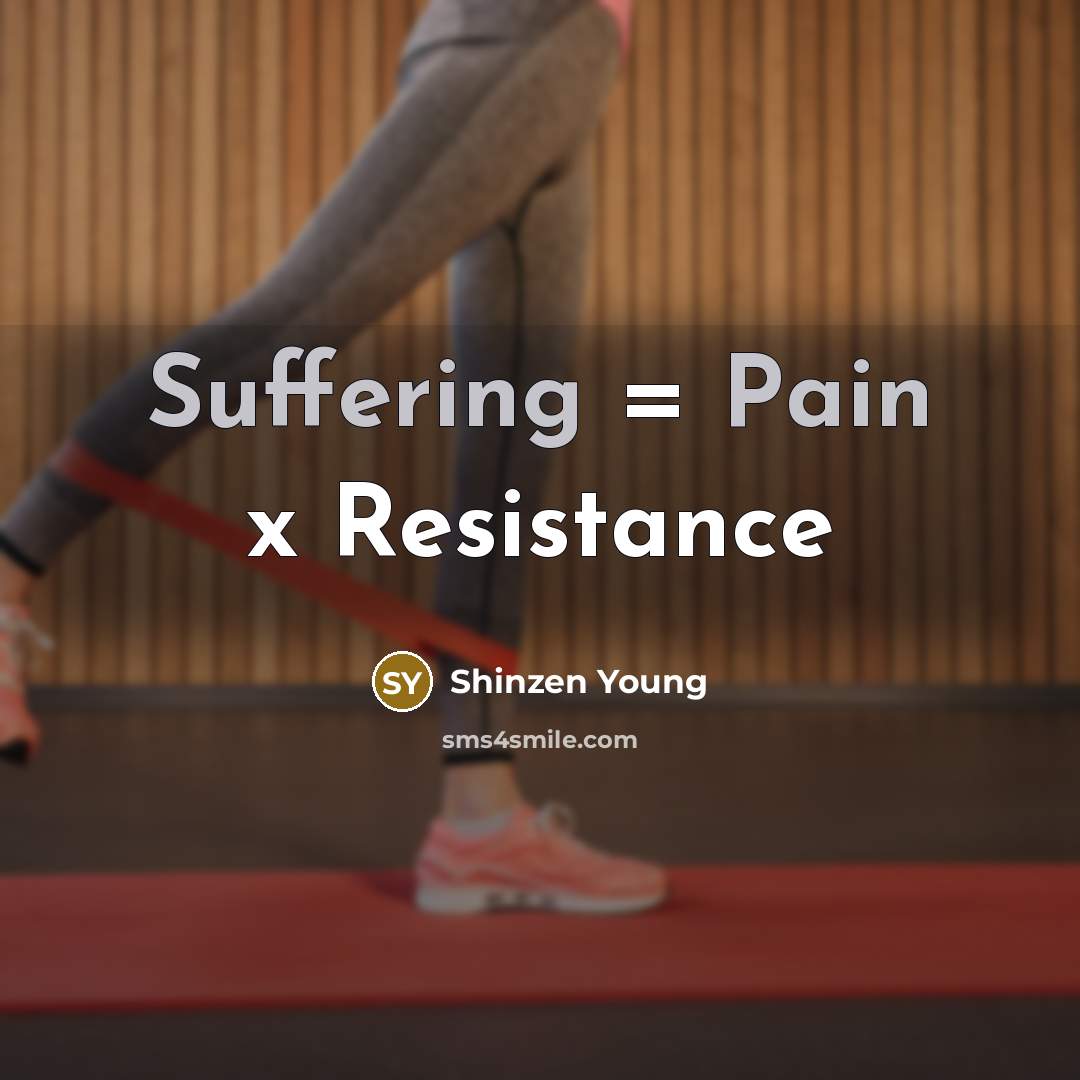 “Suffering = Pain x Resistance…” quote by Shinzen Young
