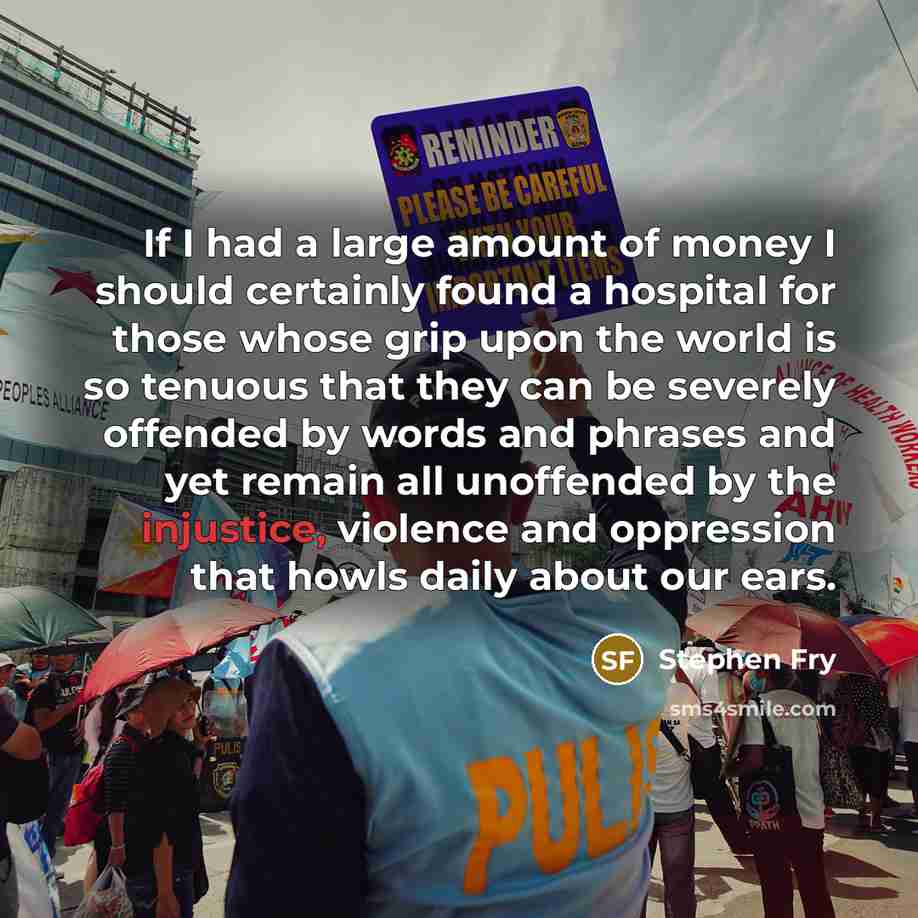 “If I had a large amount of money I should…” quote by Stephen Fry