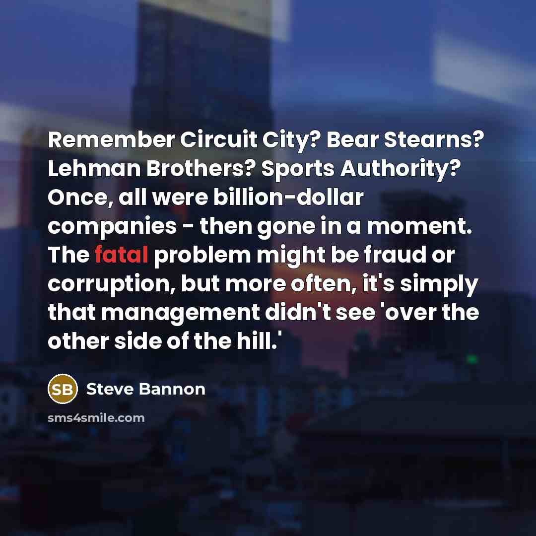 “Remember Circuit City? Bear Stearns? Lehman Brothers? Sports Authority? Once,…” quote by Steve Bannon