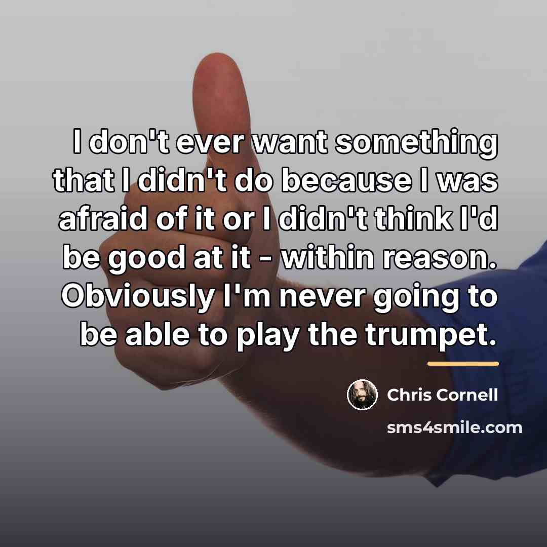 “I don't ever want something that I didn't do because…” quote by Chris Cornell