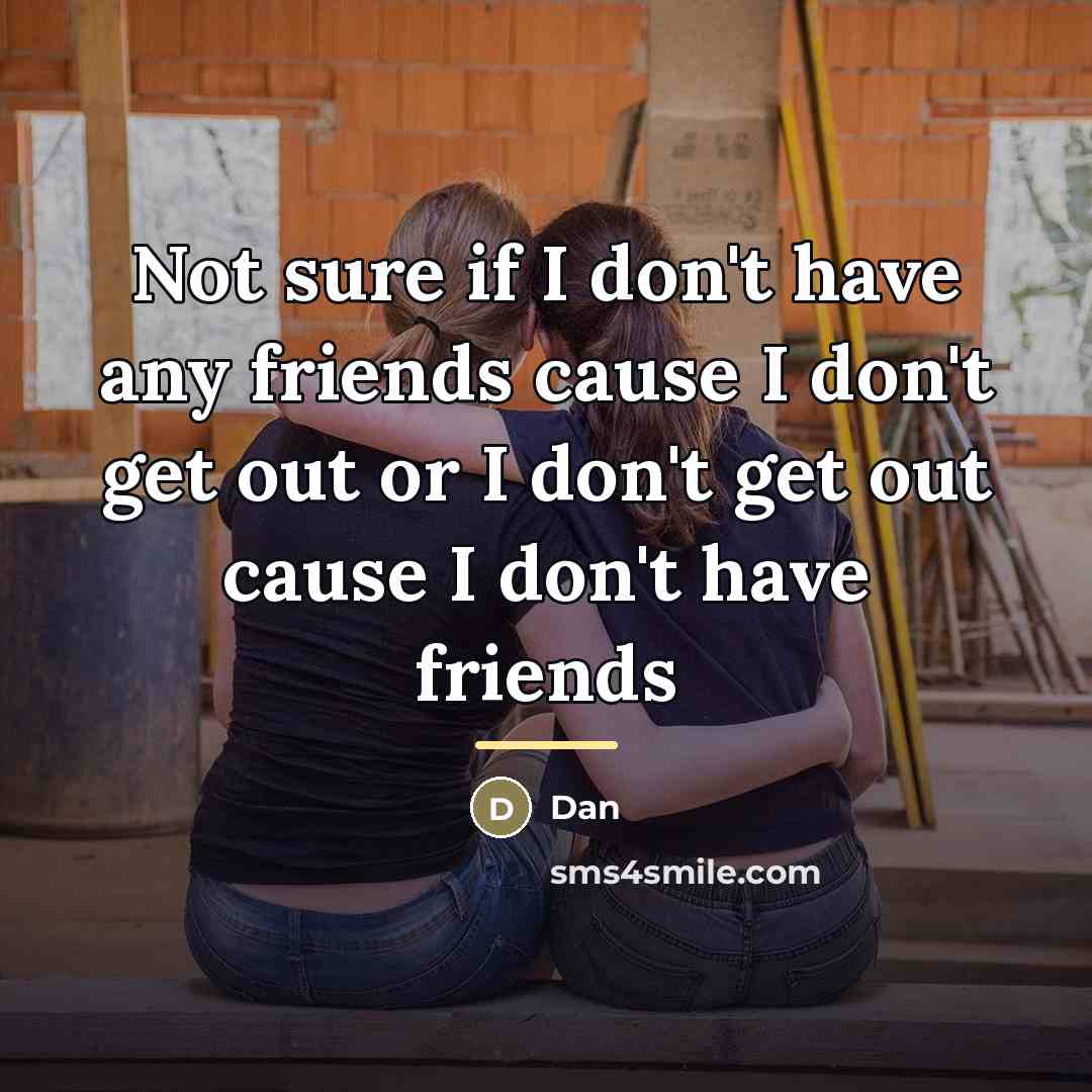 “Not sure if I don't have any friends cause I…” quote by Dan