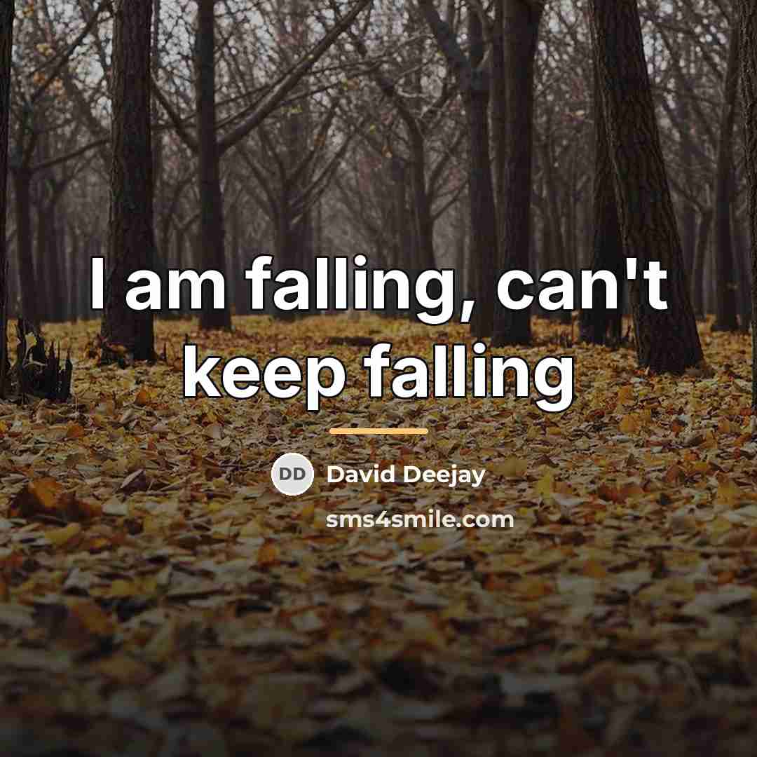 “I am falling, can't keep falling…” quote by David Deejay