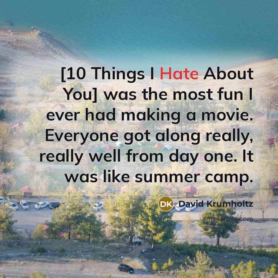 “[10 Things I Hate About You] was the most fun…” quote by David Krumholtz