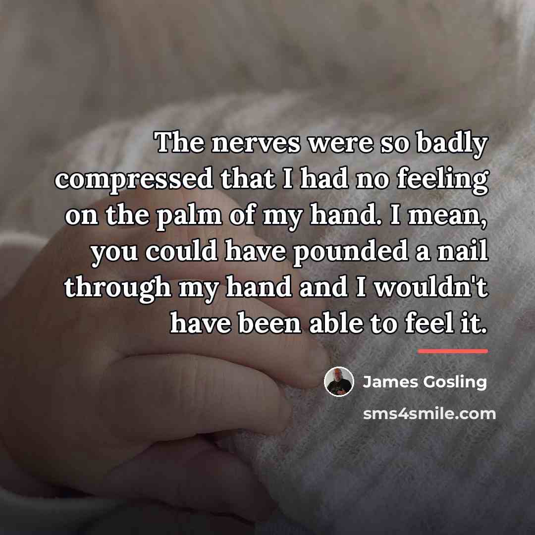 “The nerves were so badly compressed that I had no…” quote by James Gosling