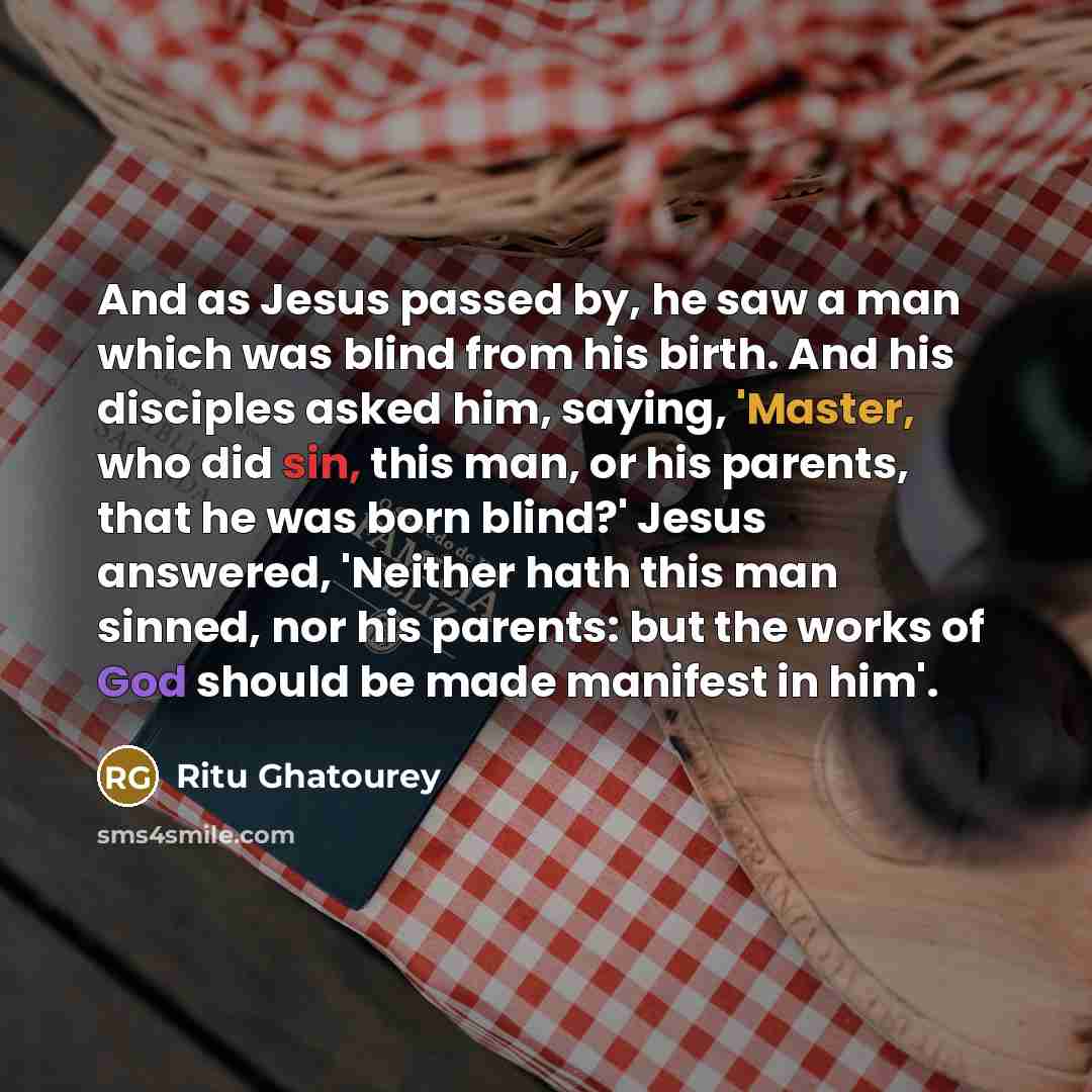 “And as Jesus passed by, he saw a man which…” quote by Ritu Ghatourey